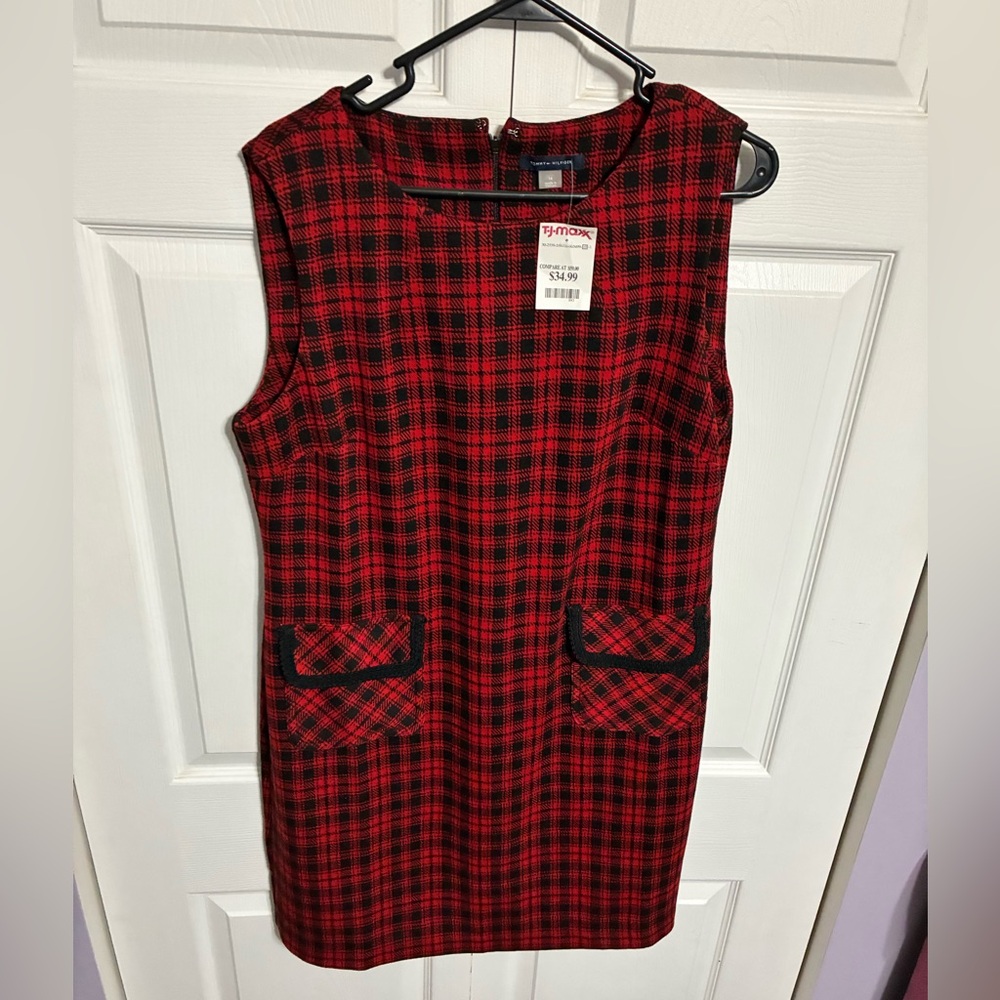 Tommy Hilfiger Red and Black Plaid Dress